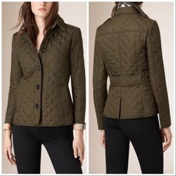 olive green burberry jacket